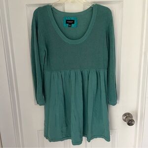 Sonoma Seafoam Green 100% Cotton Scoop Neck Babydoll Sweater
